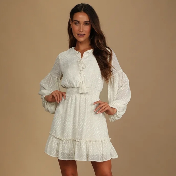 Lulus Dresses & Skirts - NWOT | Lulu's | cream long sleeve dress